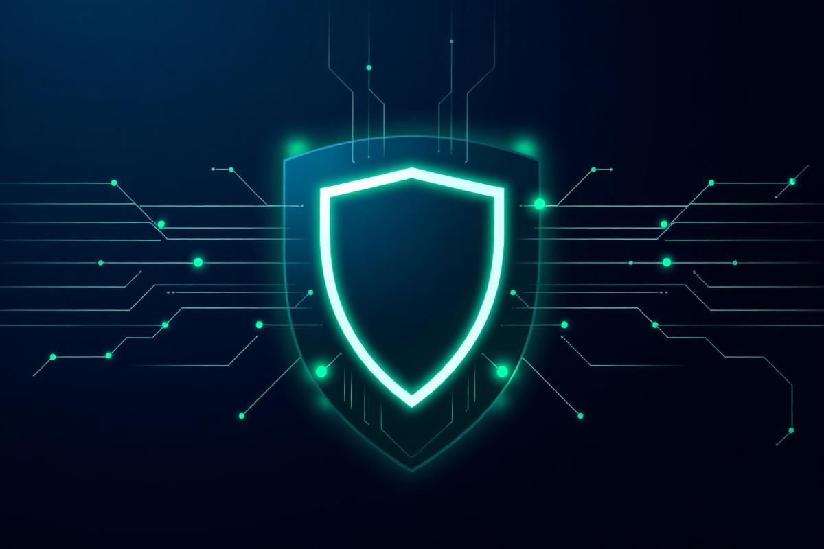 Abstract shield illustration representing application security